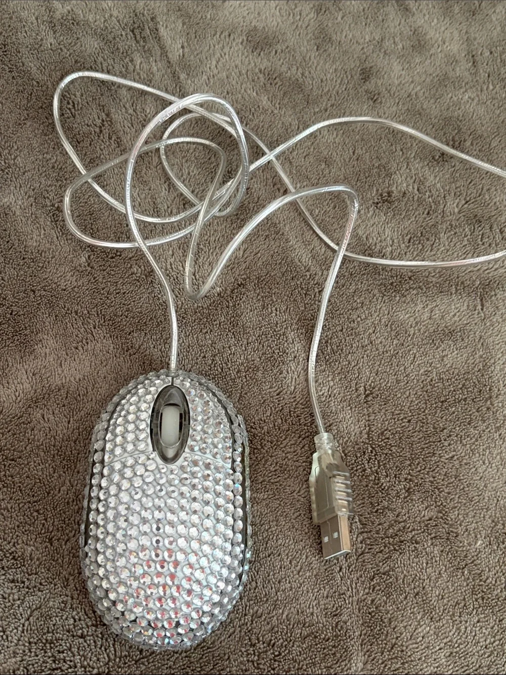 Crystal Rhinestone Mouse with Matching Calculator & Stapler- Silver